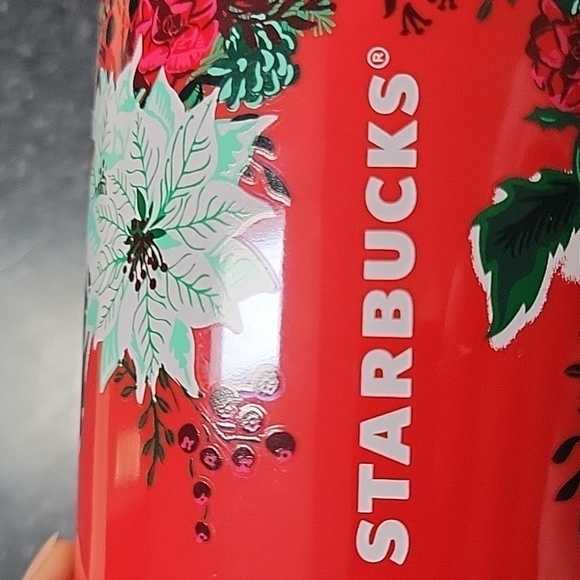 Starbucks Holiday Red White Green Poinsettia Christmas 2022 Ceramic Mug Cup 8oz - Picture 12 of 12